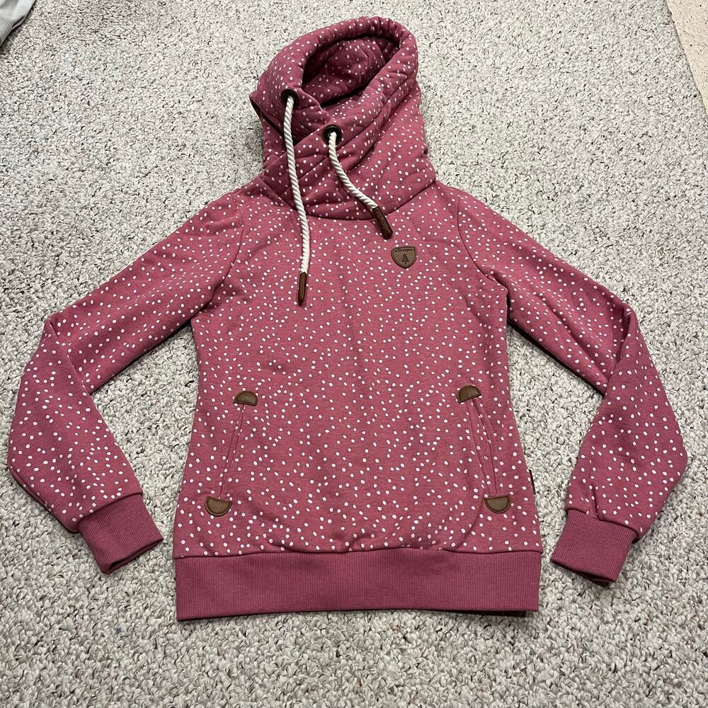 Wanakome Artemis Hoodie S Cowl Neck Polka Dot Cozy Cabincore Outdoor Casual